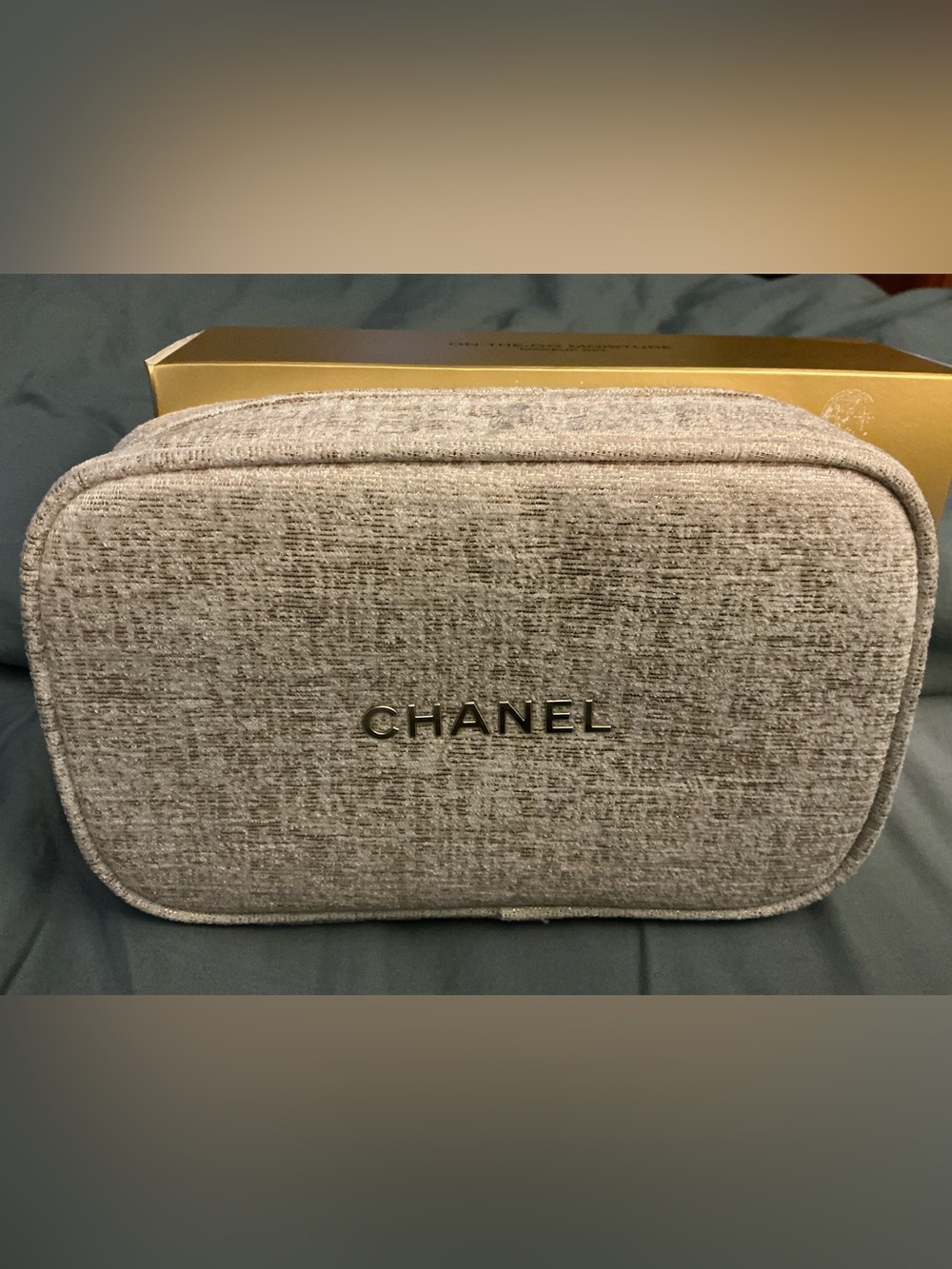 Authentic Chanel 2023 cosmetic bag blue